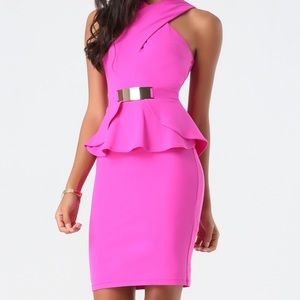 Red/orange Bebe peplum dress